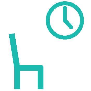 An illustration depicts a person sitting in a chair, holding a book, with their feet up on a desk, accompanied by the text  alt  and a clock.